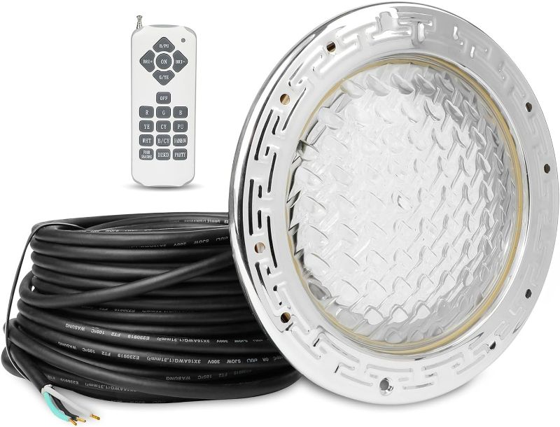 Photo 1 of SH101100 10 Inch Pool Lights for Inground Pool, DC 12V Led Pool Lights with 100 Foot Cord for 10 inch Wet Niche, Transformer not Included (12V100FT)