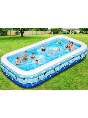 Photo 1 of Inflatable Pool for Kids and Adults, 145" X 74" X 22" Large Inflatable Swimming Pool for Kids,Adult, Blow up Pools?Durable Thickened Inflatable Family Pools for for Kid, Outdoor, Garden, Backyard