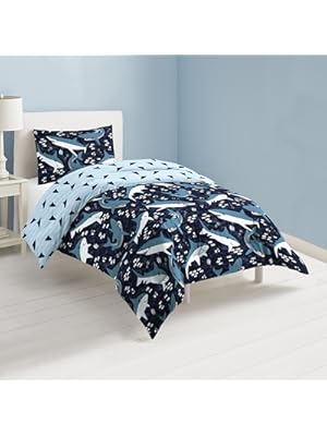 Photo 1 of Dream Factory Sharks Boys Twin Size Boys Bedding Set Cotton Kids Comforter Set with Sham, 2 Piece, Twin, Navy