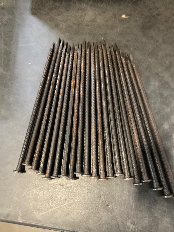 Photo 1 of 20 Pack Rebar Stakes 16 Inch Steel Ground Anchors 1/2 Inch Diameter Metal Landscape Stakes Heavy Duty Landscaping Edging Anchoring Spikes for Speed Bump, Paver Curb, Tent, Artificial Grass and Timber