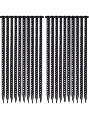 Photo 1 of 20 Pack Rebar Stakes 16 Inch Steel Ground Anchors 1/2 Inch Diameter Metal Landscape Stakes Heavy Duty Landscaping Edging Anchoring Spikes for Speed Bump, Paver Curb, Tent, Artificial Grass and Timber
