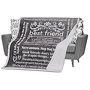 Photo 1 of FILO ESTILO Funny Best Friend Blanket, Friendship Birthday Gifts for Women, Bestie BFF Present Ideas, Hilarious, Gag, Sarcastic, Humor, Unique 60x50 Inches (Grey, Sherpa)