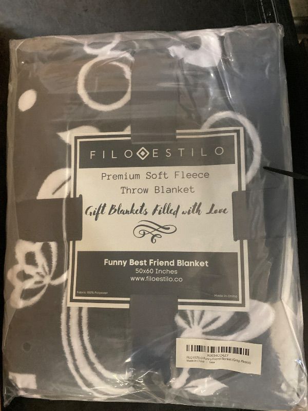 Photo 1 of FILO ESTILO Funny Best Friend Blanket, Friendship Birthday Gifts for Women, Bestie BFF Present Ideas, Hilarious, Gag, Sarcastic, Humor, Unique 60x50 Inches (Grey, Sherpa)