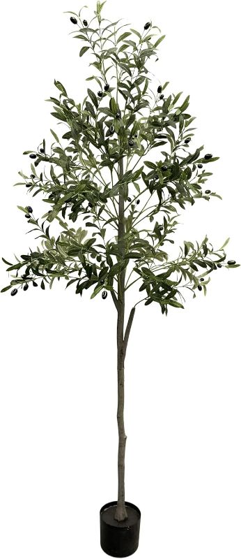 Photo 1 of Artificial Olive Trees Indoor, 6FT Tall Artificial Plants, Faux Olive Tree with Natural Wood Trunks, Lifelike Fruits and Leaves, Suitable for Home (Living Rooms, Foyers) and Office Decor