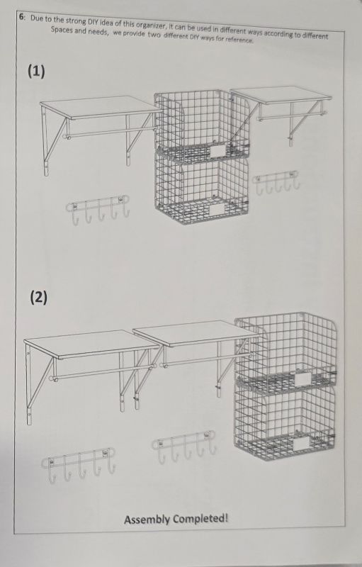 Photo 1 of Laundry Room Shelves Wall Mounted with Wire Baskets, Over the Washer and Dryer Shelf with Clothes Drying Rack, Wire Shelves Baskets for Laundry Closet Organization and Storage, Wood+Metal, Black