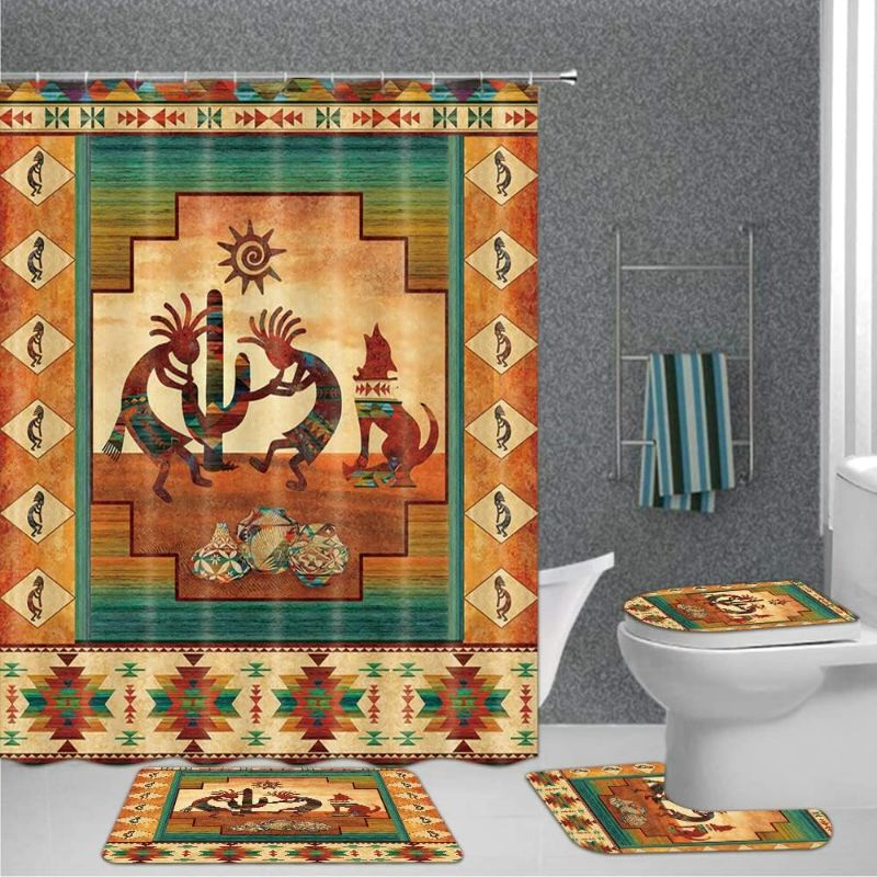 Photo 1 of Southwest Native American Kokopelli 4pc Bathroom Set  