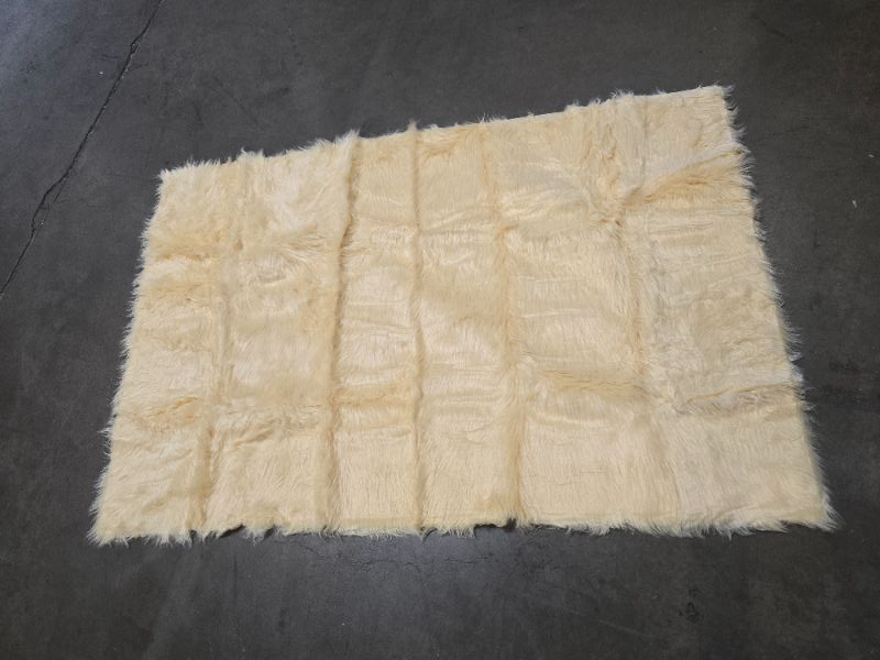Photo 1 of Classic Sheepskin Rectangle Rug Faux Fur Area Rug 
