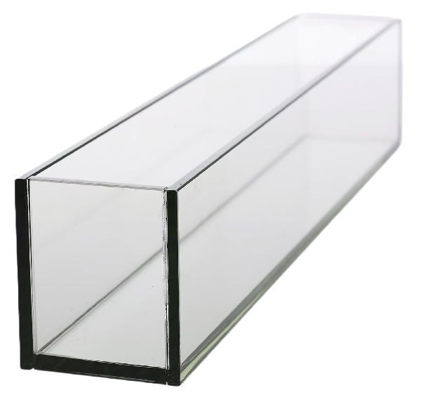 Photo 1 of Clear Rectangular Plate Glass Planter Box Vase - 24" Long x 4" Height, Good quality, Heavy Weighted Base - 1 Pc