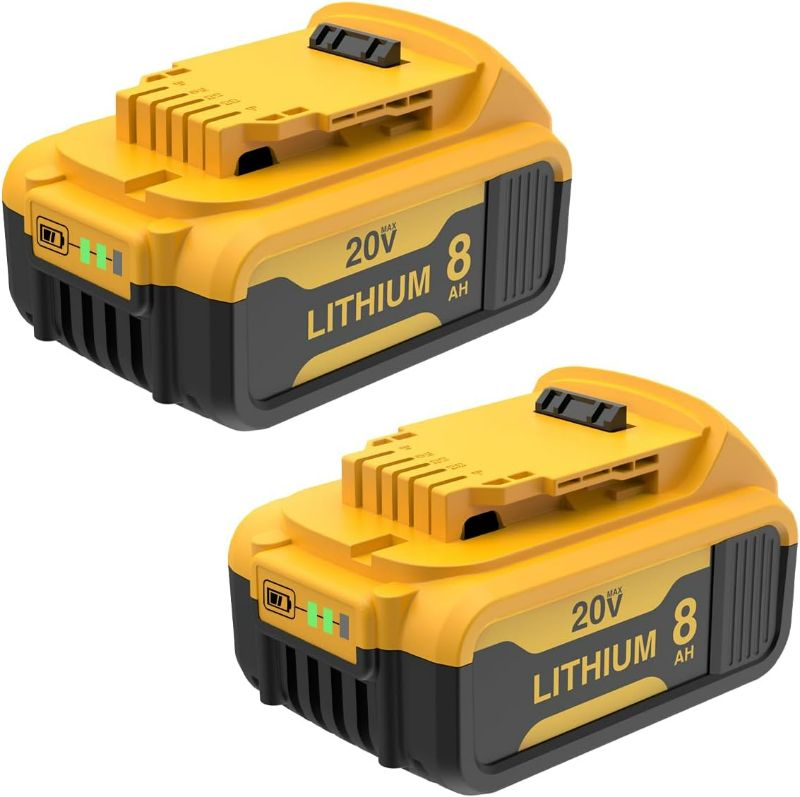 Photo 1 of XAMP 8000mAh Lithium-ion Battery Replacement for 20V Max, DCB204 DCB206 DCB203 DCB200 DCB201 DCB181 DCB180 Compitable with 20V Tools (2 Pack)