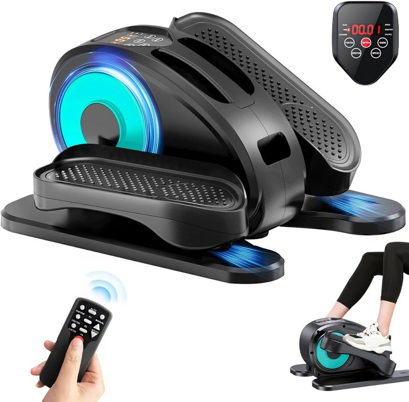 Photo 1 of Under Desk Elliptical, Electric Foot Pedal Exerciser, Fully Assembled Seated Elliptical, Compact Portable Elliptical Machine Trainer with Remote Control, Mini Elliptical Leg Exerciser for Home