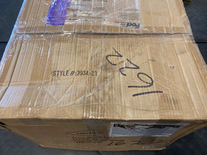 Photo 1 of Adesso Starling LED Floor Lamp, 70"H, Smoked Glass Shade/Antique Brass Base