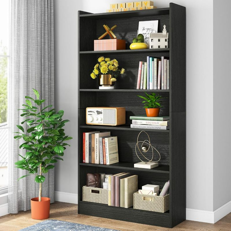 Photo 1 of Tribesigns 72-inch Tall Bookcase, Modern 6-Tier White Library Bookshelf with Storage Shelves, Large Open Bookcases Wood Display Shelving Unit for Bedroom Living Room Office