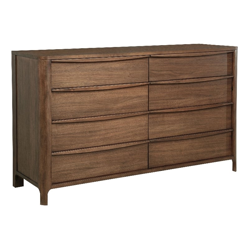 Photo 1 of Coaster Maderia 8-Drawer Rectangular Mid-Century Wood Dresser in Walnut