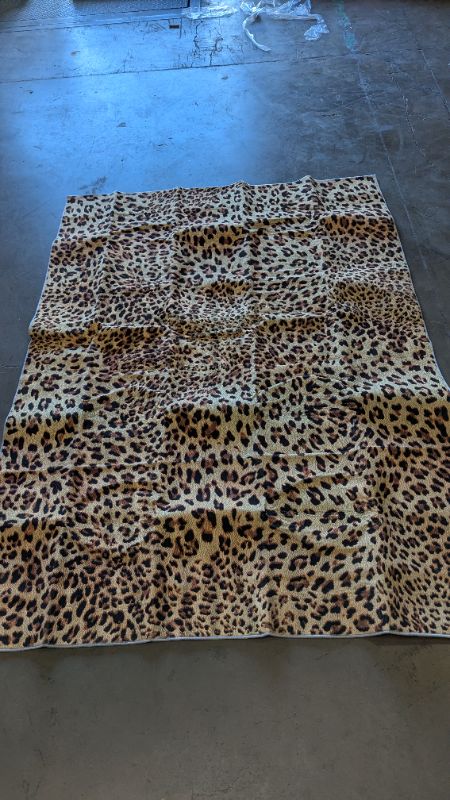 Photo 1 of 5 x 6ft. Leopard Print Cheetah Art Area Rugs, Fashion Sexy Leopard Pattern Large Rug, Indoor Non-Slip Kids Rug, Machine Washable Breathable Durable Carpet for Front Entrance Floor Decor