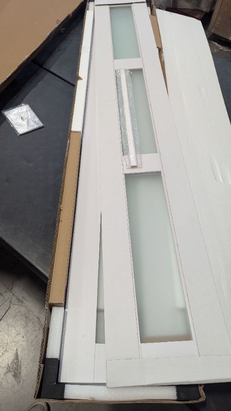 Photo 1 of 3-Lite 78" Frosted Glass Double Bi-Fold Doors for 80" Door Opening Height with Installation Hardware Kit