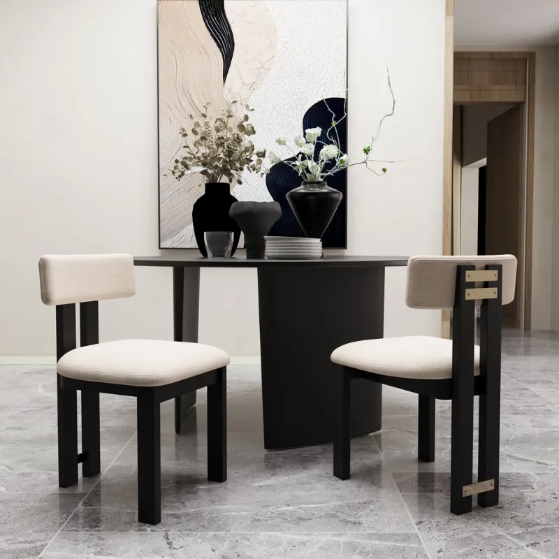 Photo 1 of CIMOTA Curve Open Back Dining Chairs Set of 2