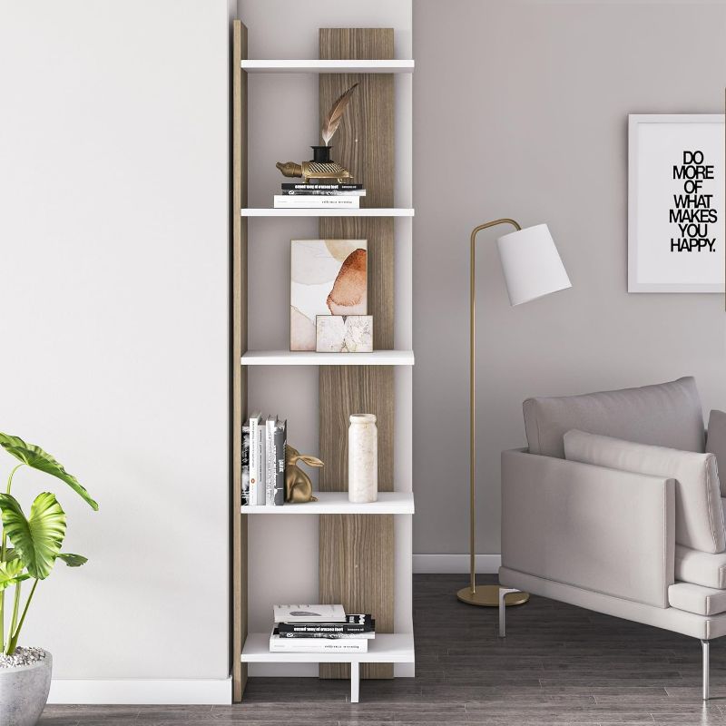 Photo 1 of Decorotika Alice 67" Tall Corner Bookcase/Bookshelf Shelving Unit (White/Cordoba)