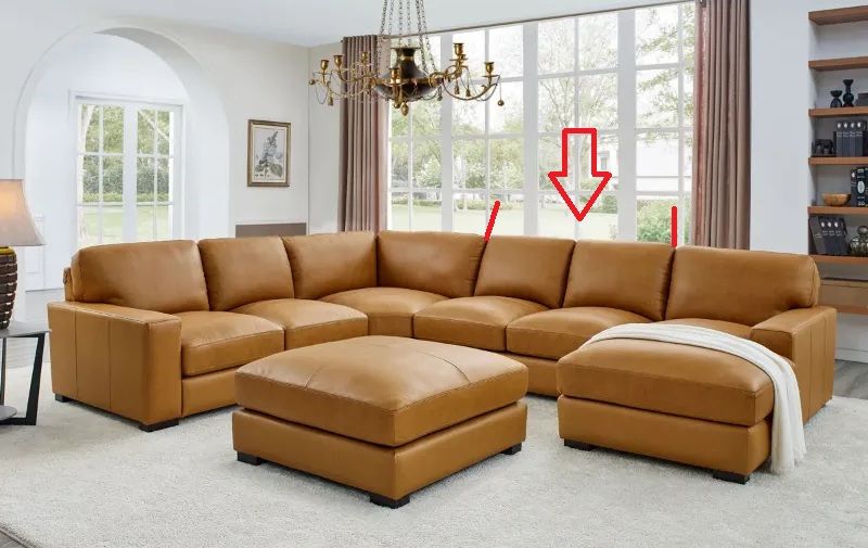 Photo 1 of 2 Armless Love Seat - Middle Section Can Connect to 42-O Antanisha 5 - Piece Leather Sectional