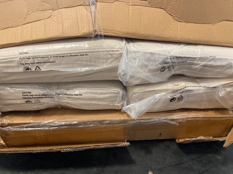 Photo 1 of Accessories For Janski 5 - Person Outdoor Sectional - 4 Cushions, Full Wooden Table & Side Wicker Table