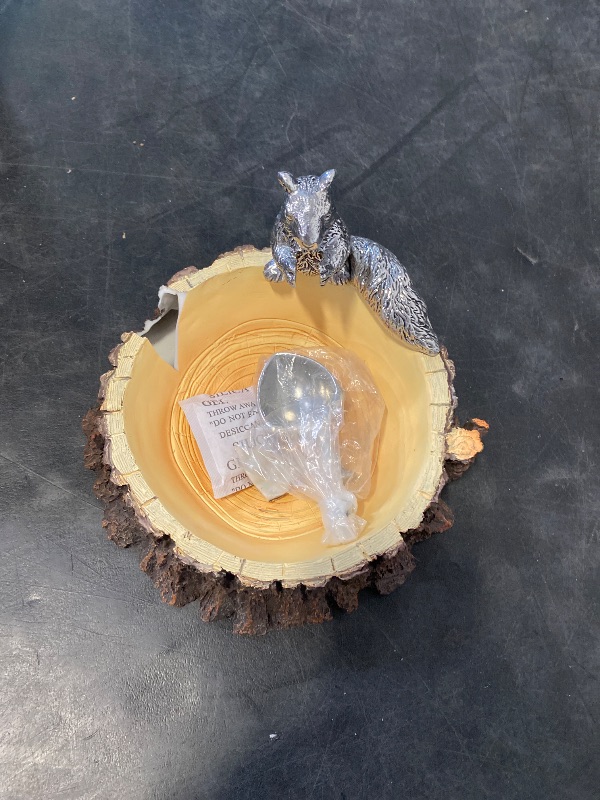 Photo 1 of Arthur Court Designs Aluminum Standing Squirrel on Log Nut/Candy/Snack Bowl Dish 7 inch Diameter