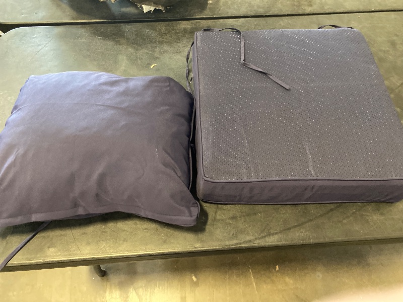 Photo 1 of 19"x19" Outdoor Universal Cushion Set of 1 Water-Proof Stain-Resistant UV Resistant Weather Resistant High Resilience Foam Patio Cushions with Handles & Ties Navy Blue