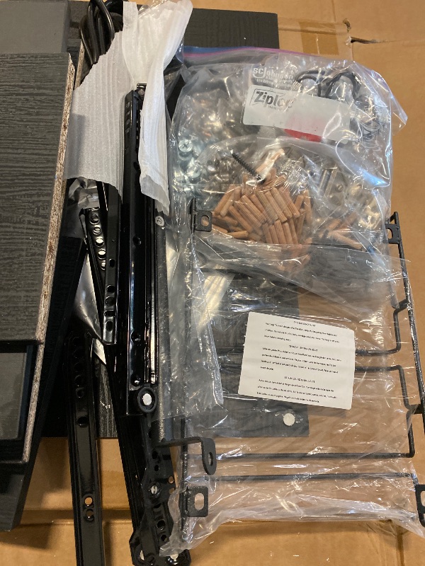 Photo 1 of 63.05" Bar Cabinet With Outlet, Wine Rack, Drawers And Hook