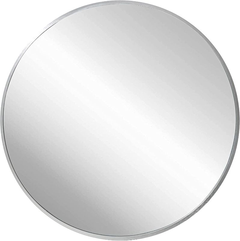 Photo 1 of FrameWorks 28" Deluxe Contemporary Silver Circular Aluminum Mirror