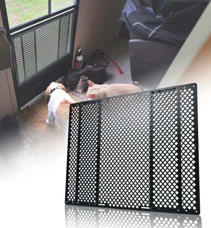 Photo 1 of RV Screen Door Protector for Dogs, Adjustable RV Screen Door Pet Protector Guard, Black(Patented Design)