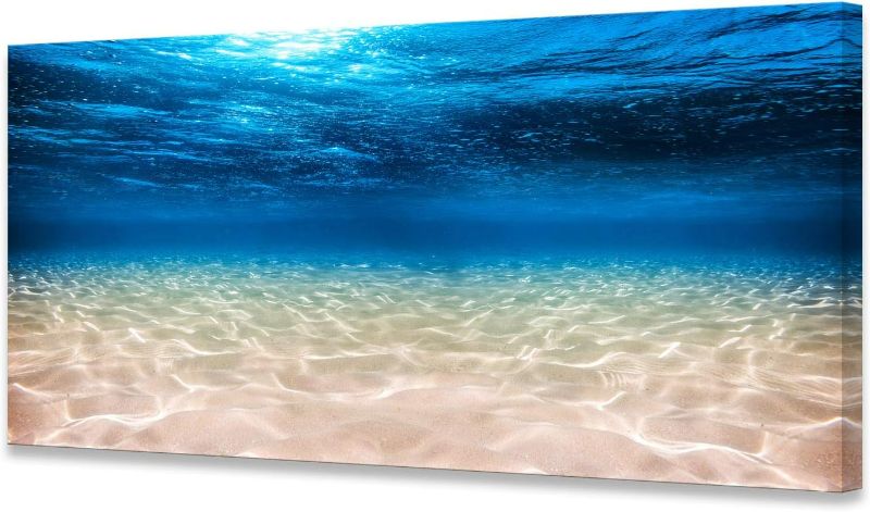 Photo 1 of S00775 Print Artwork Blue Ocean Sea Wall Art Canvas Prints Picture Seaview Bottom View Beneath Surface Pictures Painting On Canvas Modern Seascape Home Office Decor XXLarge 30x60 inch