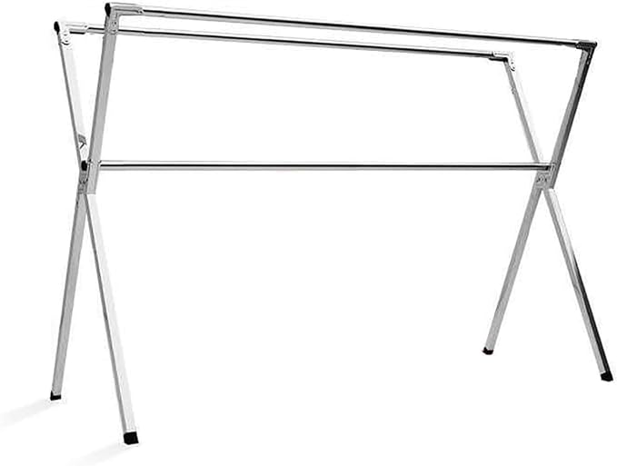 Photo 1 of MIKEE Heavy-Duty Clothes Drying Rack, 1.6m or 2.0m Extendable, Foldable X-Frame Design, Wind-Resistant 