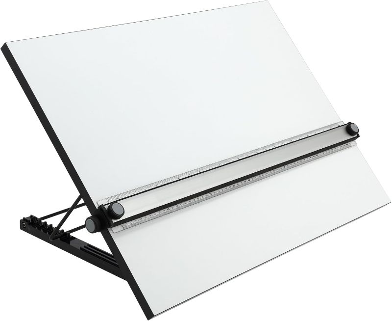 Photo 1 of Acurit PXB 20” x 26” Drawing Board for Artists and Designers - Portable Workspace for Drawing, Sketching, Drafting, Painting - Multi-Angled Laminated Surface with Ruler and Parallel Motion Bar