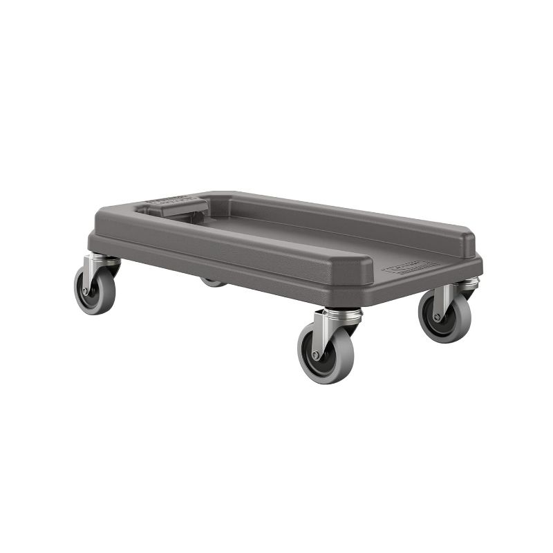 Photo 1 of Suncast Commercial Garbage Can Dolly for Slim 23-Gallon Trash Can with Quiet Rolling Casters, 6.177" H x11.882" W x 20.782" L, Black
