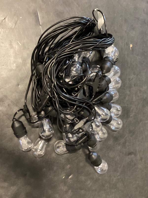 Photo 1 of 96FT Solar Outdoor String Lights, 30 Shatterproof Edison LED Bulbs, Dimmable RGB Color Changing Patio Lights Waterproof with Remote. for Patio Decor, Garden, Yard,Commercial Use.