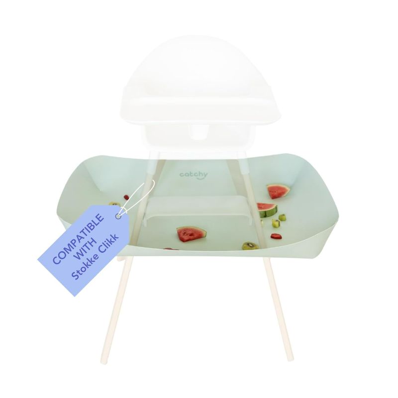 Photo 1 of CATCHY -Food Catcher-Compatible with Stokke Clikk High Chair +11 Other High Chairs-Highchair Sold Separately-Baby & Toddler Food & Mess Catcher-Premium Linen Inspired -Under High Chair Accessory