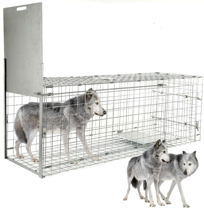 Photo 1 of 57” Collapsible Large Live Animal Trap, Easy to Set and Release Live Animal Traps for Dogs, Foxes, Coyotes, Bobcats and Other similarly Sized Animals up to 55 lbs