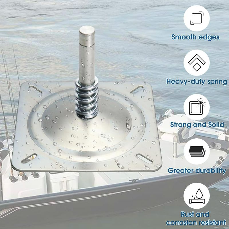 Photo 1 of Boat Seat Base Pedestal Boat Seat Pin Mount Plated for 3/4" Marine Pedestal Post,Zinc Plated Steel Pin Swivel Mount for Marine Pontoon Jon Bass Fishing-2Pack