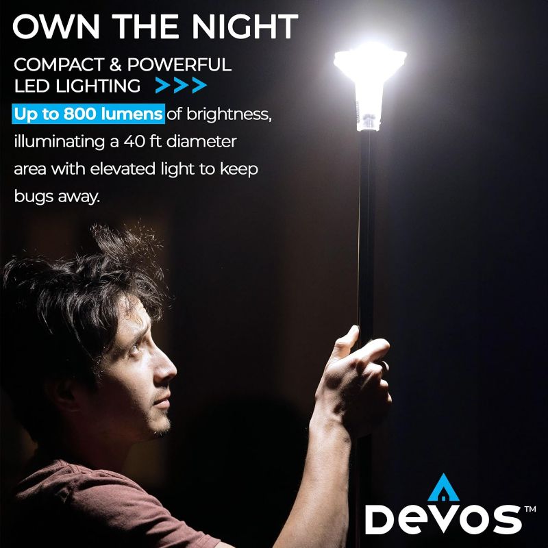 Photo 1 of Devos Outdoor | LightRanger 800 Lumen Rechargeable Telescoping LED Lantern | 30 Hour Run Time | Illuminates a 40 Foot Diameter Area | 2 Pack with Padded Case