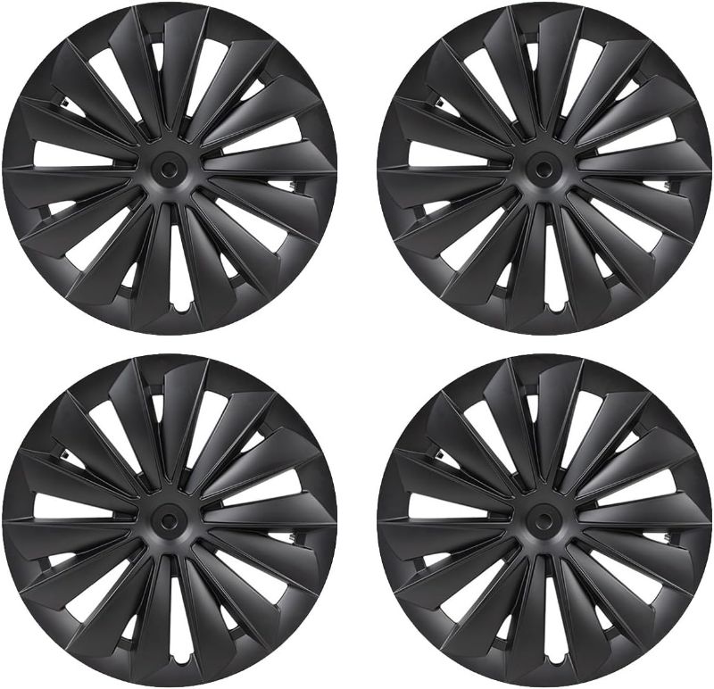 Photo 1 of Car Wheel Trims for Tesla Model Y 2021 2022 2023 2024 19 Inch, Set of 4 Hubcaps, Wheel Covers Hubcap, Wheel Rim Protector, Replacement Hub Caps, Car Accessories