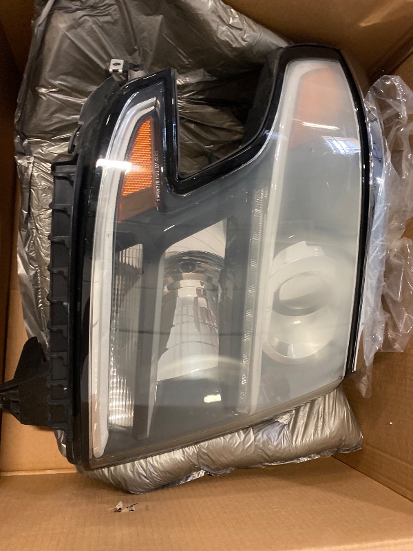 Photo 1 of FIONE Headlight Compatible with Chevy Tahoe/Suburban 2015-2020 DRL Halogen Headlamp NOT HID Black Housing Replacement Right Passenger Side RH W/O Bulbs
