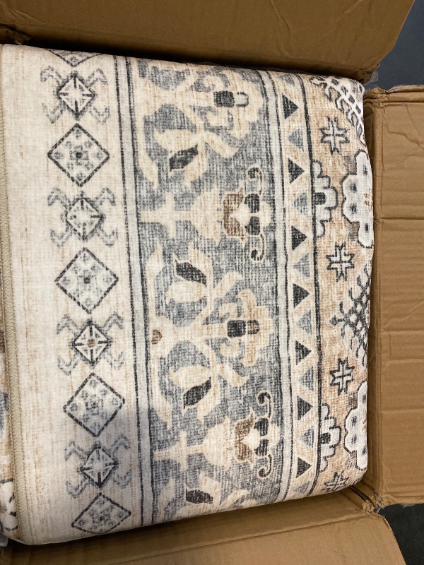 Photo 1 of zesthome 8x10 Area Rugs for Living Room,Non-Slip Backing Washable Rugs,Vintage Large Area Rug?Stain Resistant Home Decor Rug (Beige,8'x10')