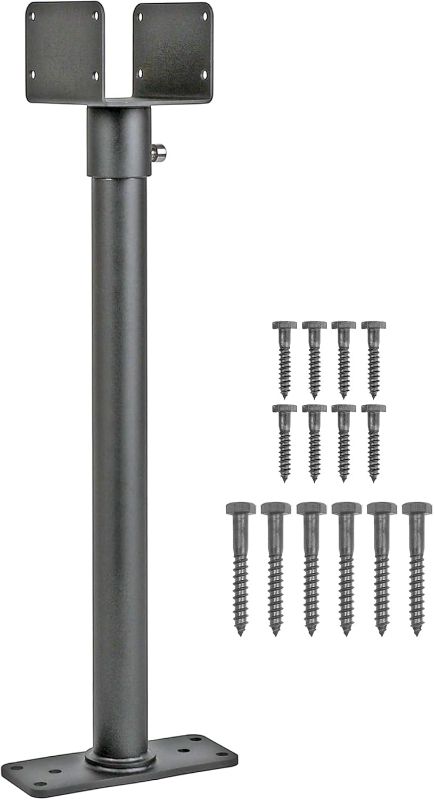 Photo 1 of 1Pack 3.6" Saddle Stainless Steel Roof Riser for Patio Pergola 18-1/4 Inches High Black Finish