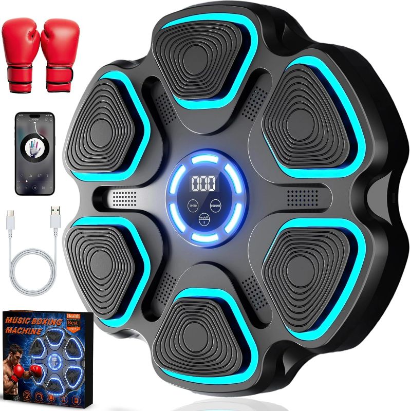 Photo 1 of Music Boxing Machine with Bluetooth&LED Display, 9 Speeds & 11 Models, Interactive Wall-Mounted Music Punching Machine for Adults&Kids,Boxing Machine Suitable for Indoor Workouts,Home,Gym