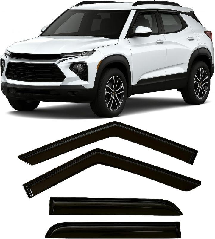 Photo 1 of 2021-2026 Tape-On Rain Guards for Chevrolet Chevy Trailblazer (Crossover) Side Window Visor Deflectors LS LT ACTIV RS Durable Tinted Shades 2022 2023 2024 2025