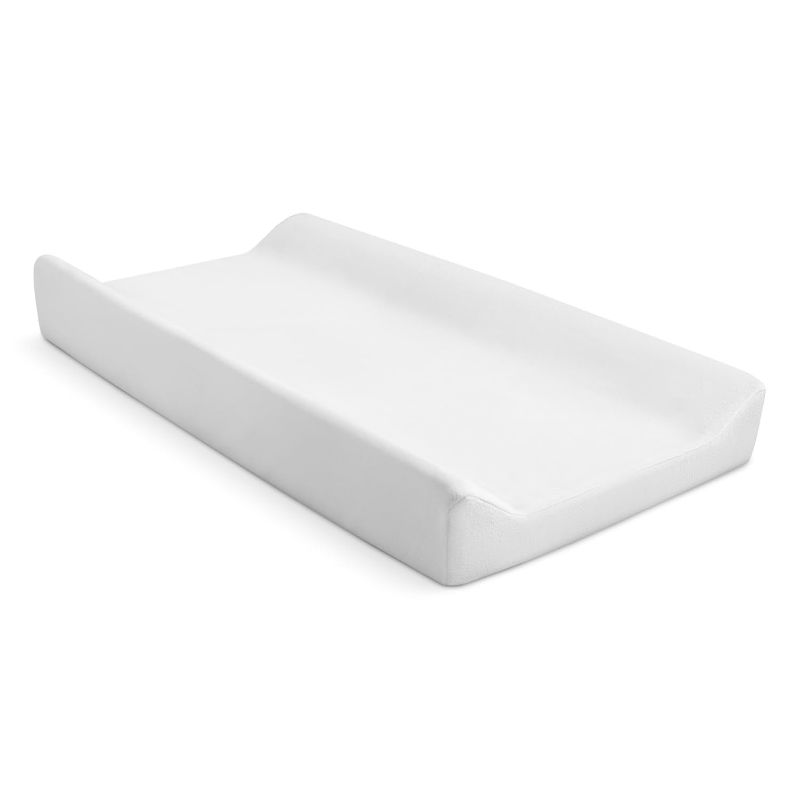 Photo 1 of Delta Children Crib and Changer Changing Pad and Plush Cover - Works with Crib and Changers - Machine Washable Cover. Waterproof, White