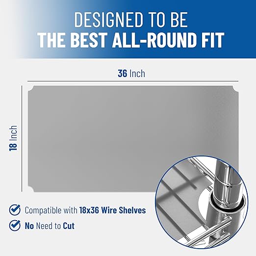 Photo 1 of Sterling Shelf Liners Wire Rack Covers: Long-Lasting Shelf Liner Cover for Wire Shelving: Premium Cover Mats for Shelves in Pantry, Closet, etc: 18x36 Inch: Graphite, Set of 4