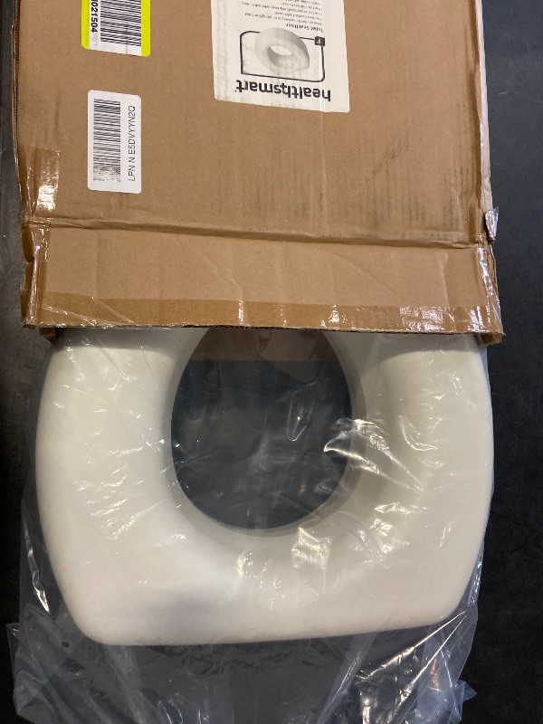 Photo 1 of HealthSmart Enhanced Comfort 5" Raised (Round) Toilet Seat Risers for Seniors 5 Slip Resistant Pads FSA/HSA Eligible Padded Toilet Seat Elevation 15.7 x 15.2 x 6.1