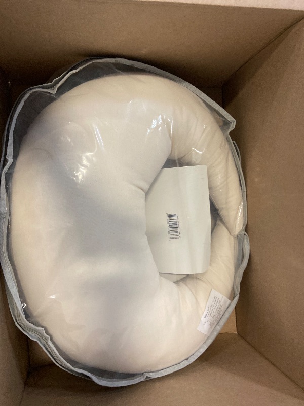 Photo 1 of snuggle me Organic Nursing Pillow (New 2025 Design) | Bottle & Breastfeeding Pillow with Organic Cotton Cover & Fiberfill, Machine Washable Feeding Pillow, Newborn Essentials Must Haves (Natural) - v2