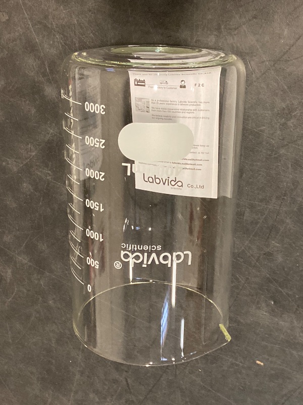 Photo 1 of Griffin Low Form Glass Beaker, Vol.5000ml, 3.3 Borosilicate with Printed Graduation, LVA016
