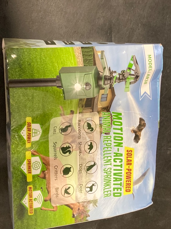 Photo 1 of 2 Packs Motion Activated Animal Repeller with Water Sprinkler, Solar Powered Deer Repellent Devices, IP65 Waterproof Cat Repellent Outdoor with Flashing Light, Deter Foxes Skunks Raccoons from Garden