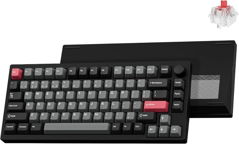 Photo 1 of LEMOKEY P1 Pro Wireless Custom Mechanical Keyboard, Full Aluminum 2.4 GHz Bluetooth RGB Backlit 75% Layout with Hot-swappable KEYCHRON Super Red Switch Compatible with Mac Windows Linux